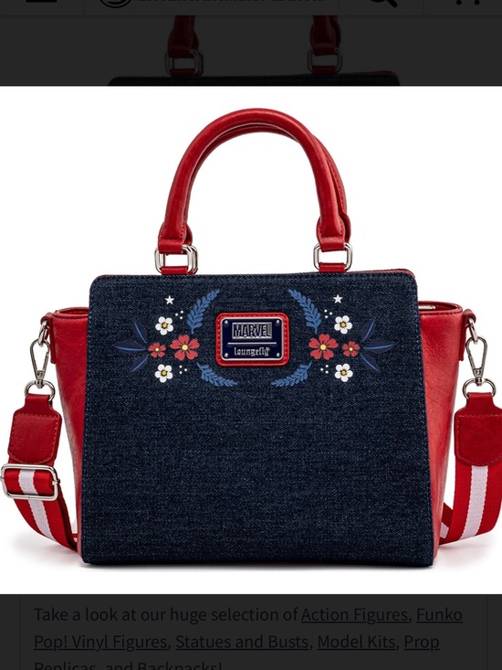 Marvel Loungefly Captain America 80th Anniversary Floral Shield Crossbody Purse - Picture 4 of 13